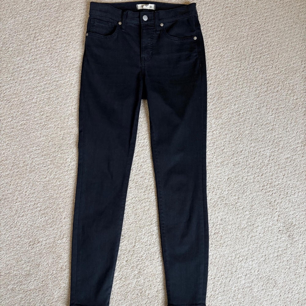 Madewell 9" Mid-Rise skinny jeans 26 black - Picture 9 of 12